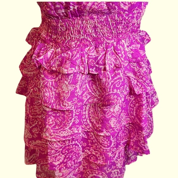 NWT Fate Pink Open Back Tiered Ruffle Mini Dress - Picture 6 of 6